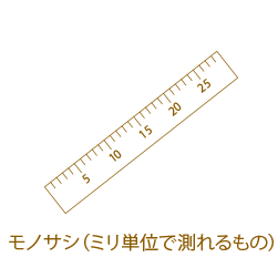 モノサシ(ミリ単位で測れるもの)