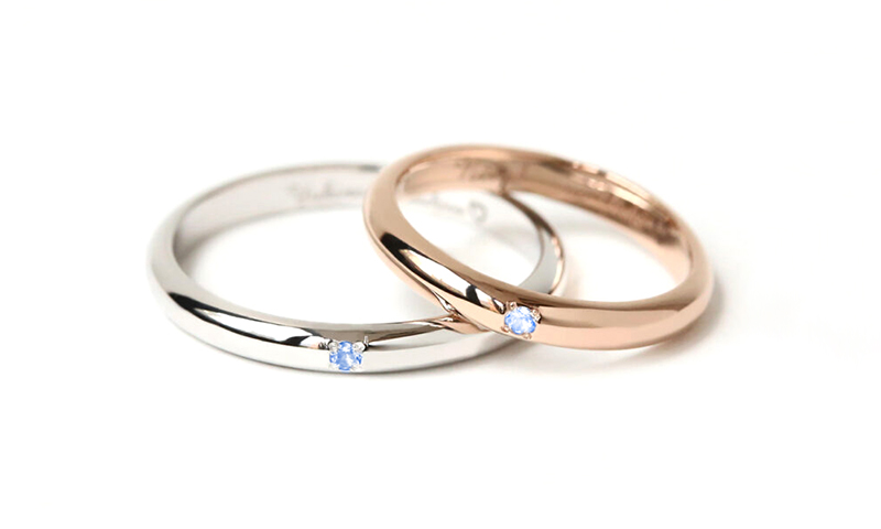 ブルーダイヤモンドの結婚指輪