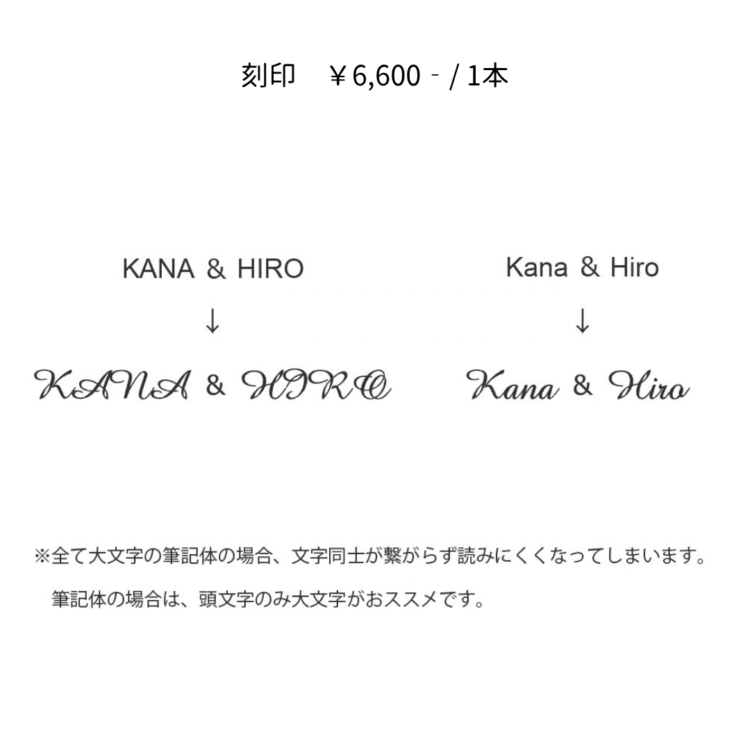 筆記体で刻印するときのポイント